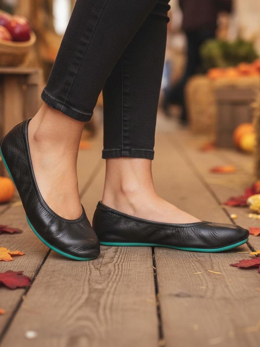 TIEKS by Gavrieli Matte Black Leather Ballet Flats | Women’s Size 11
